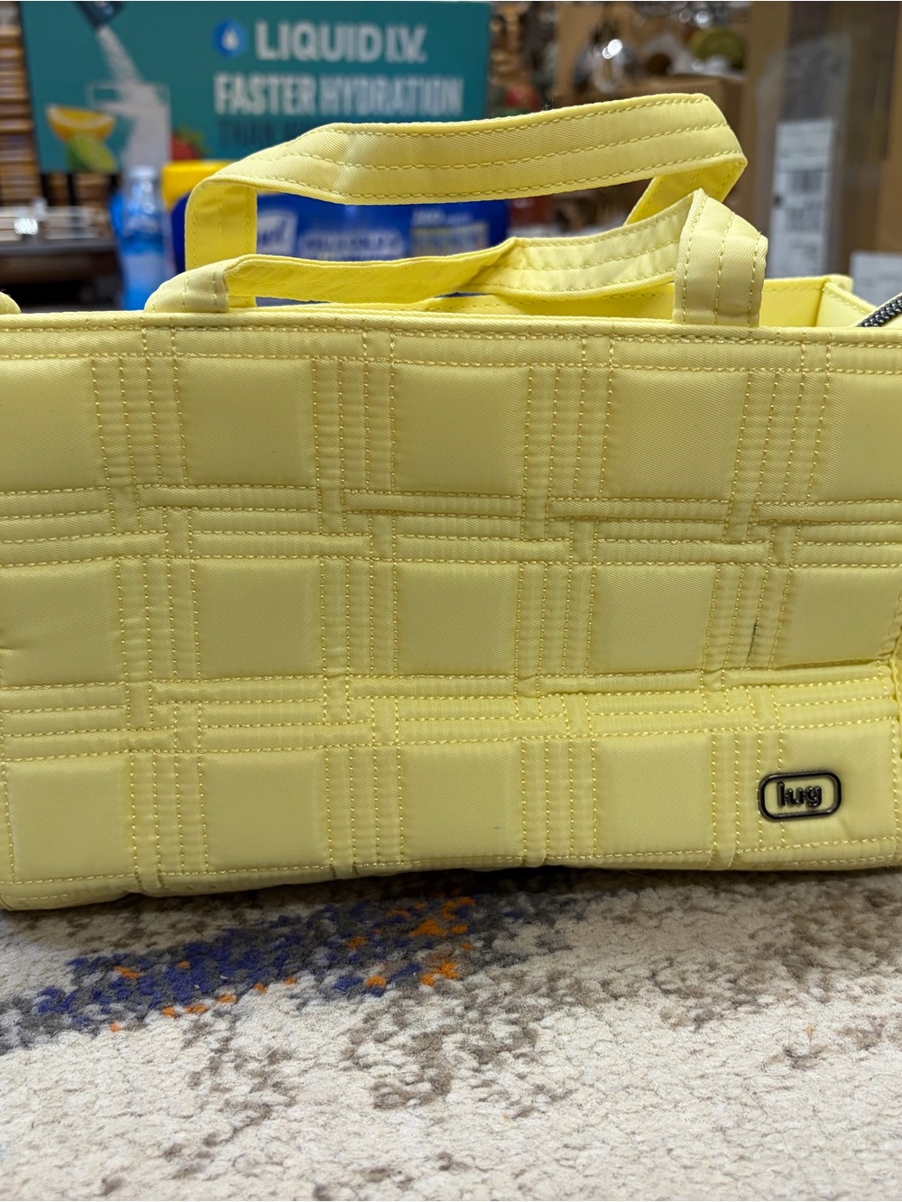 lug Quilted Yellow Cosmetic Tote